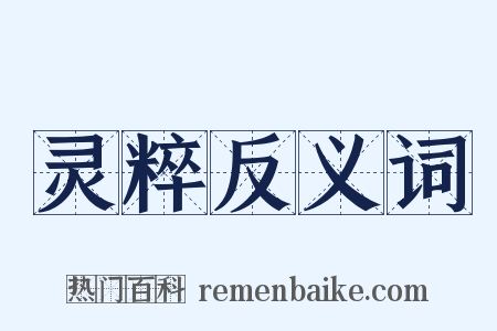 灵粹反义词是什么意思的图片